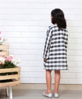 Black Chequered Top-Skirt Sets