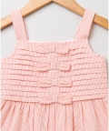 Peach & White Seersucker Striped Dress
