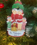Personalized Family Tree Ornament (Family Of 4) With A Pet