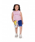 Pink Planet First Slogan Vest with Reef Printed Shorts Set