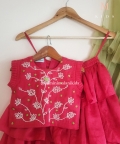 Pink And Green Lehenga Set