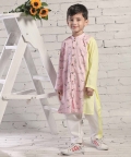 Pink Animal Print Long Kurta And Pants Set