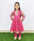 Pink Gota Embroidered Dhoti Set for Girls