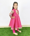 Pink Gota Embroidered Dhoti Set for Girls