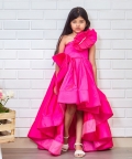 Pink Silk Ruffled Gown