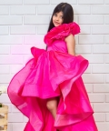 Pink Silk Ruffled Gown
