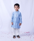  Blue Ikkat Kurta Set