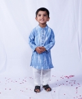  Blue Ikkat Kurta Set