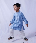  Blue Ikkat Kurta Set