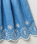 Pretty Broderie Skirt & Frill Sleeve Jersey Mix Media Dress