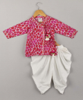 Printed Kurta And Dhoti-Pink
