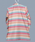 Peach Multicolor Zig Zag Printed Kurta And Peach Pant