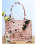 Peach Forest Print Canvas Tote Bag