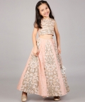 Rose Pink Embroidered Top With Lehenga And Dupatta