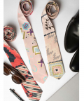 PS Men by Payal Singhal Red Ikat Tribe, Pink Ikat Star and Blush Mosaic Diamond Print Crepe Ties Set (Set of 3) for Men