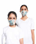 Mini Me PS Masks Twin Set - Tulip Garden Print Structured 3 Ply Masks with Pouches