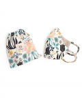 Mini Me PS Masks Twin Set - Tulip Garden Print Structured 3 Ply Masks with Pouches