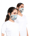 Mini Me PS Masks Twin Set - Tulip Garden Print Structured 3 Ply Masks with Pouches
