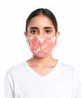 Coral Chidiya Print Structured 3 Ply Mask with Pouch For Adult