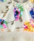 Off White Multicolor Sequin Dress