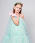 One Shoulder Blue Flare
