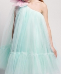 One Shoulder Blue Flare