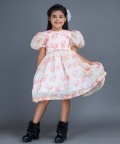 Rose Printed Organza Frock