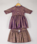 Purple Tissue Kurta And Sharara