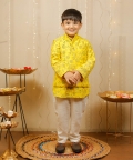 Yellow Kurta With Jacket Set