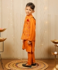 Mustard Kurta Set With Floral Jacket