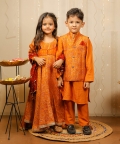 Mustard Kurta Set With Floral Jacket