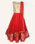 Red and gold lehenga set