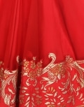 Red and gold lehenga set