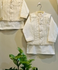 Embroidered Resham And Faux Mirror Jacket With Kurta Set