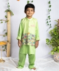 Enchanted Multicolor Beads Jacket With Kurta Set