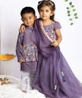 Enchanted Multicolor Beads Jacket With Kurta Set