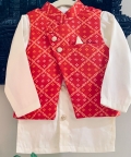 Red Banrsi Jacket Set