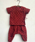 Whitewater Kids Unisex Organic Madder Raidana Print Angrakha Top Pants