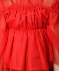 Ranj Off Shoulder Solid 3/4 Sleave Short Top For Girl Kids