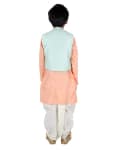 Embroidered Aysmetrical Jacket With Kurta And Dhoti