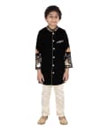 Beige Embroidered Velvet With Churidar