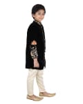 Beige Embroidered Velvet With Churidar