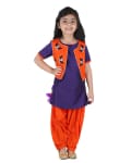 Purple Kurti With Short Jacket And Salwar