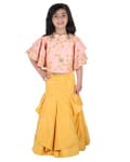 Pink Embroidery Top With Palazzo Style Skirt
