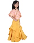 Pink Embroidery Top With Palazzo Style Skirt