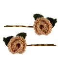 Rose Bud Bobby Pin - Silver Gold