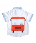 Half Sleeves Shirt With A Red Bus