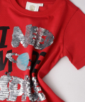 Red Embellished T-Shirt