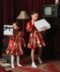Red Floral Betty Dress Full Sleeves