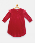 Red Velvet Christmas Tree High-Low Dress With Matching Facemask